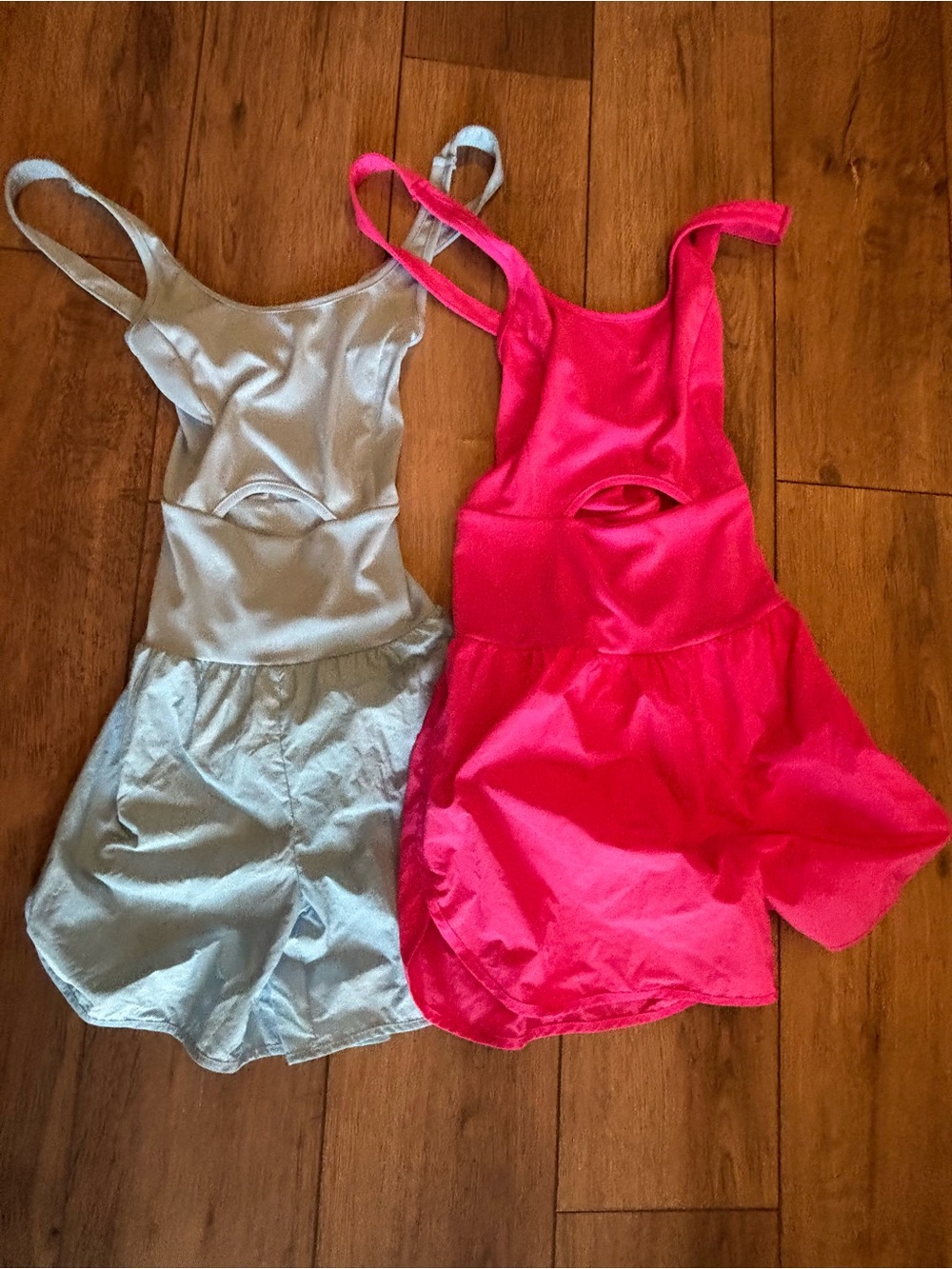 Small Runsie Romper Duo in Light Blue and Hot Pink